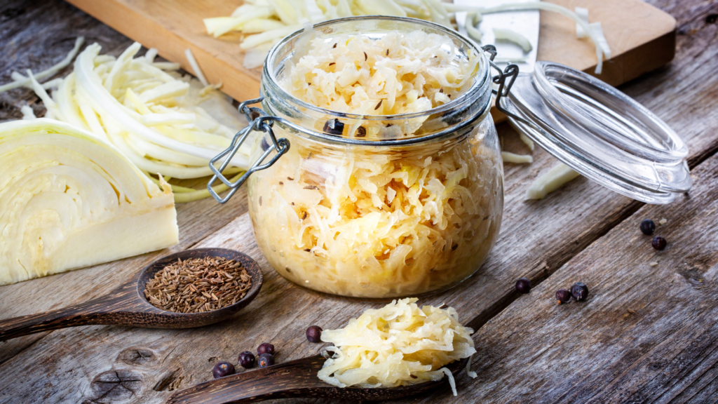 sauerkraut in kiln self-burping jar